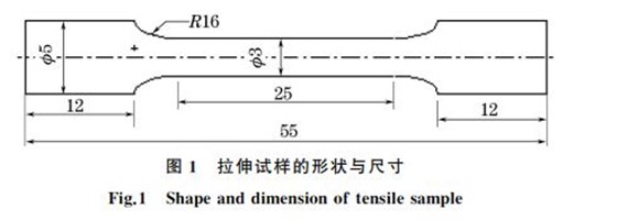 圖1 拉伸試樣的形狀與尺寸 圖1 拉伸試樣的形狀與尺寸